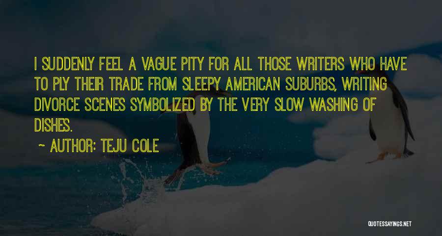 Teju Cole Quotes: I Suddenly Feel A Vague Pity For All Those Writers Who Have To Ply Their Trade From Sleepy American Suburbs,