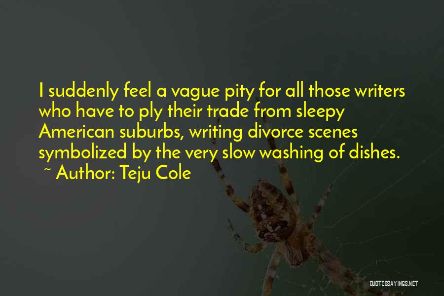 Teju Cole Quotes: I Suddenly Feel A Vague Pity For All Those Writers Who Have To Ply Their Trade From Sleepy American Suburbs,