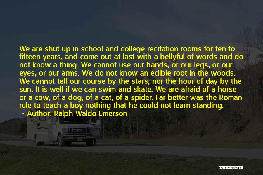 Ralph Waldo Emerson Quotes: We Are Shut Up In School And College Recitation Rooms For Ten To Fifteen Years, And Come Out At Last