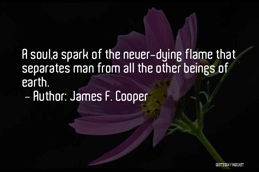 James F. Cooper Quotes: A Soul,a Spark Of The Never-dying Flame That Separates Man From All The Other Beings Of Earth.