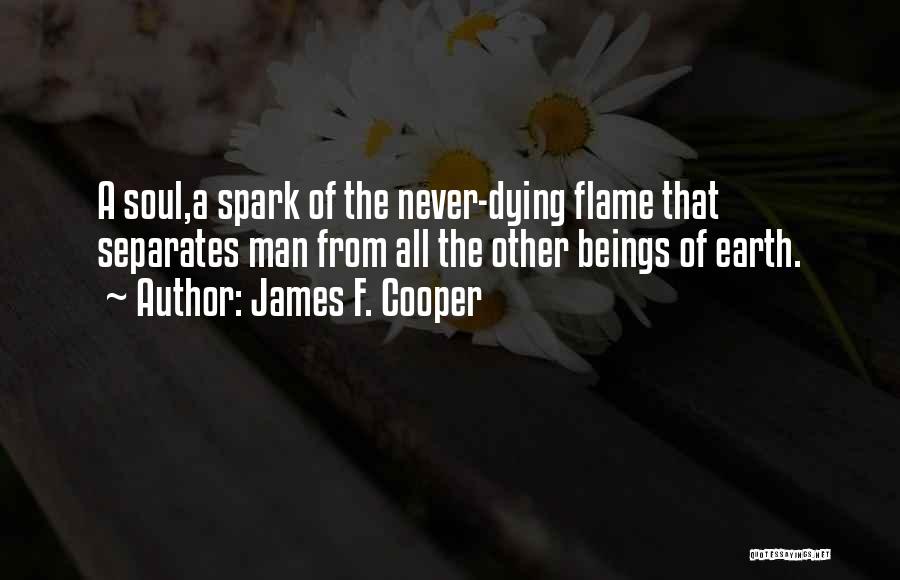 James F. Cooper Quotes: A Soul,a Spark Of The Never-dying Flame That Separates Man From All The Other Beings Of Earth.
