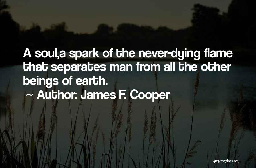 James F. Cooper Quotes: A Soul,a Spark Of The Never-dying Flame That Separates Man From All The Other Beings Of Earth.