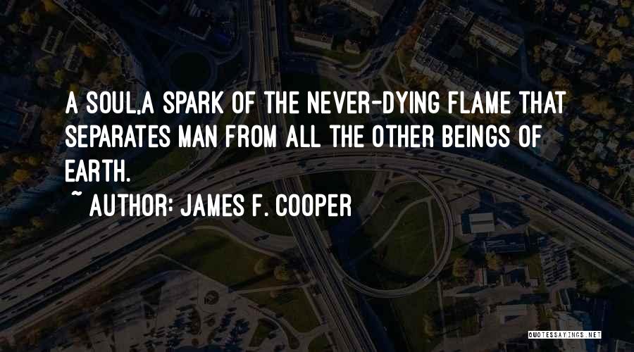 James F. Cooper Quotes: A Soul,a Spark Of The Never-dying Flame That Separates Man From All The Other Beings Of Earth.
