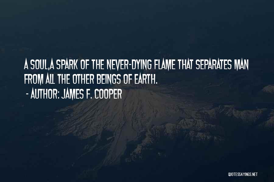 James F. Cooper Quotes: A Soul,a Spark Of The Never-dying Flame That Separates Man From All The Other Beings Of Earth.