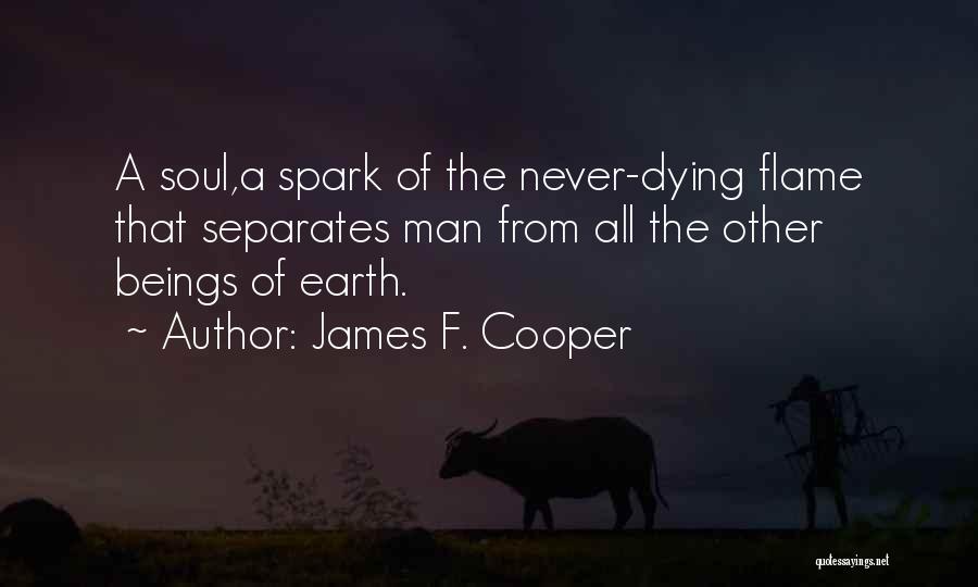 James F. Cooper Quotes: A Soul,a Spark Of The Never-dying Flame That Separates Man From All The Other Beings Of Earth.