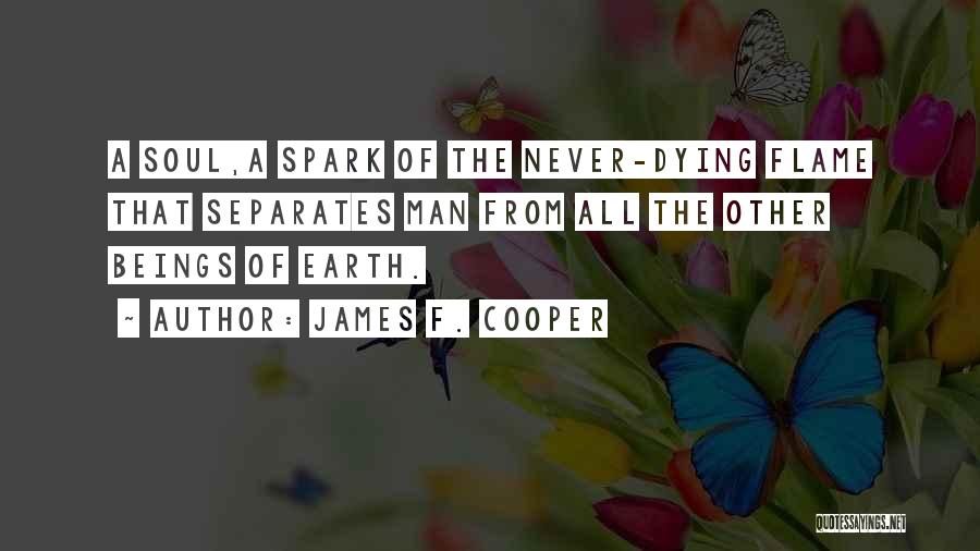 James F. Cooper Quotes: A Soul,a Spark Of The Never-dying Flame That Separates Man From All The Other Beings Of Earth.