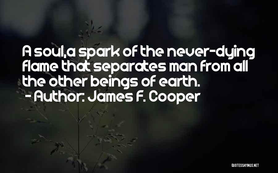 James F. Cooper Quotes: A Soul,a Spark Of The Never-dying Flame That Separates Man From All The Other Beings Of Earth.