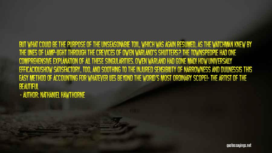 Nathaniel Hawthorne Quotes: But What Could Be The Purpose Of The Unseasonable Toil, Which Was Again Resumed, As The Watchman Knew By The