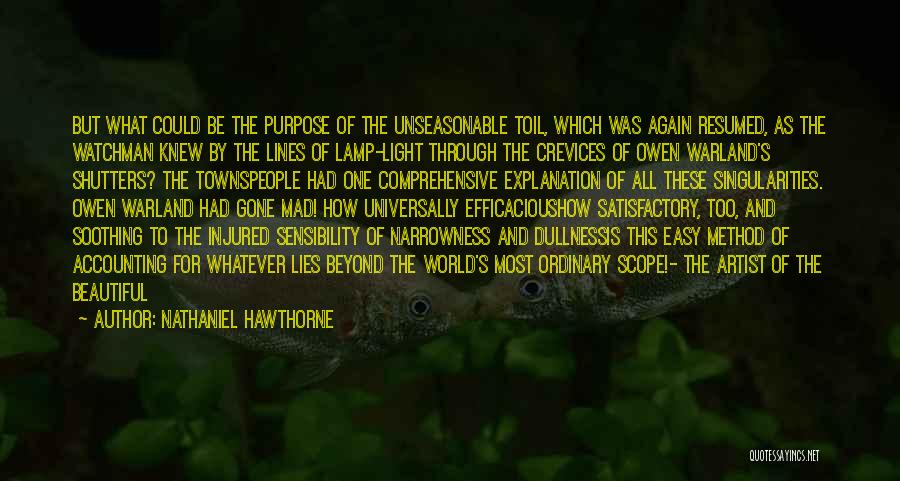 Nathaniel Hawthorne Quotes: But What Could Be The Purpose Of The Unseasonable Toil, Which Was Again Resumed, As The Watchman Knew By The