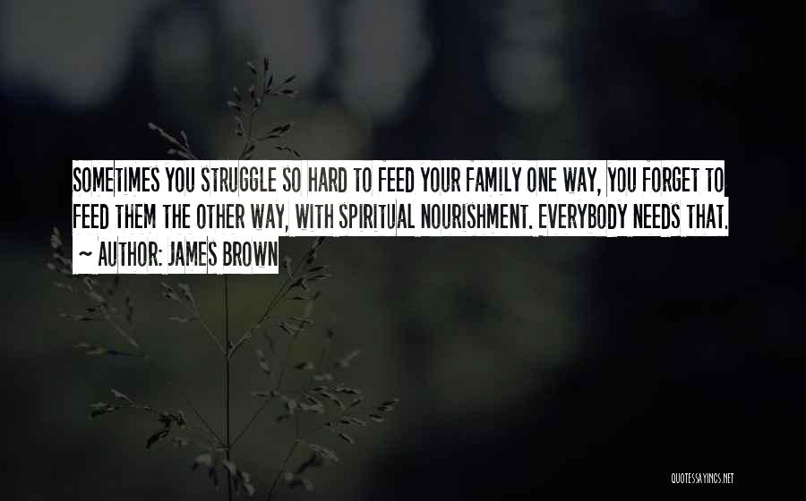 James Brown Quotes: Sometimes You Struggle So Hard To Feed Your Family One Way, You Forget To Feed Them The Other Way, With