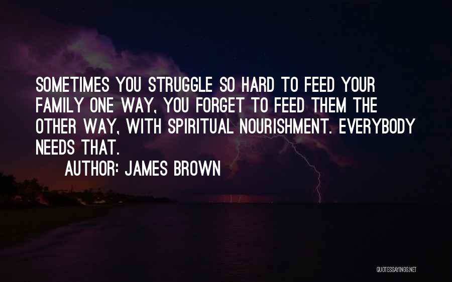 James Brown Quotes: Sometimes You Struggle So Hard To Feed Your Family One Way, You Forget To Feed Them The Other Way, With