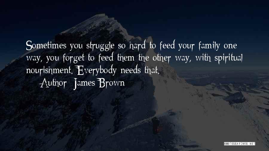 James Brown Quotes: Sometimes You Struggle So Hard To Feed Your Family One Way, You Forget To Feed Them The Other Way, With