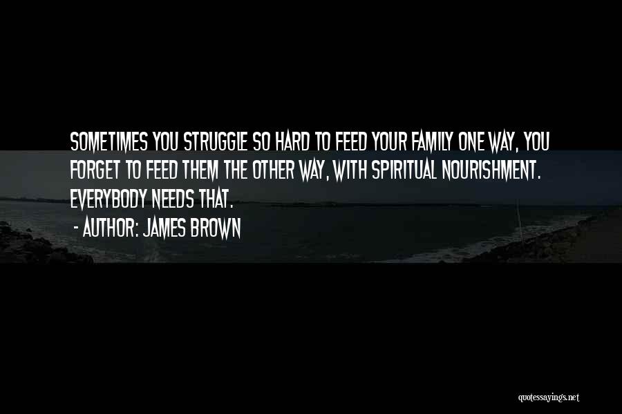 James Brown Quotes: Sometimes You Struggle So Hard To Feed Your Family One Way, You Forget To Feed Them The Other Way, With