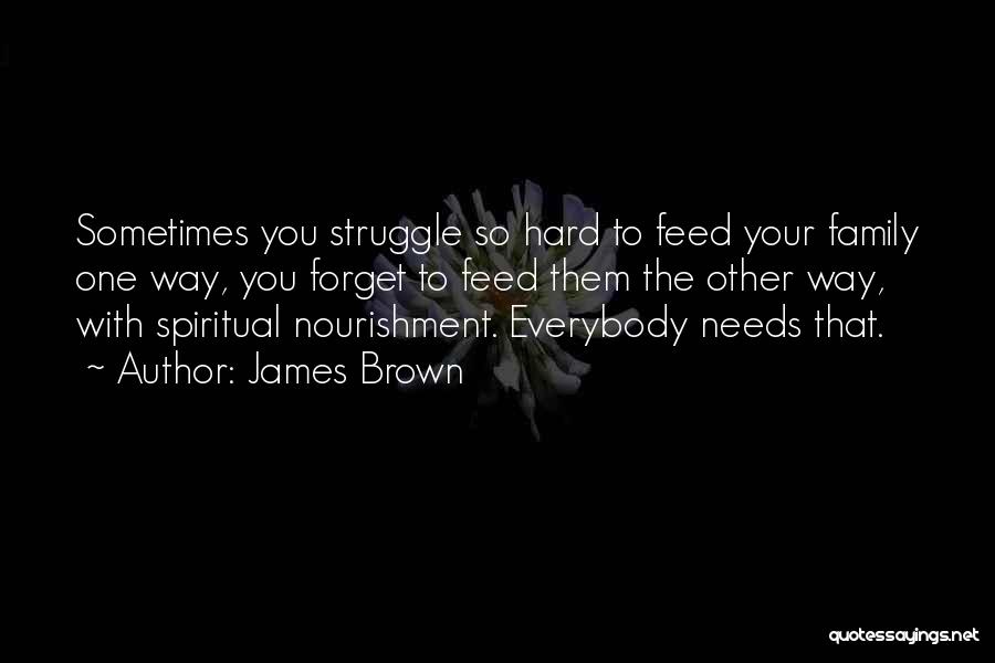 James Brown Quotes: Sometimes You Struggle So Hard To Feed Your Family One Way, You Forget To Feed Them The Other Way, With