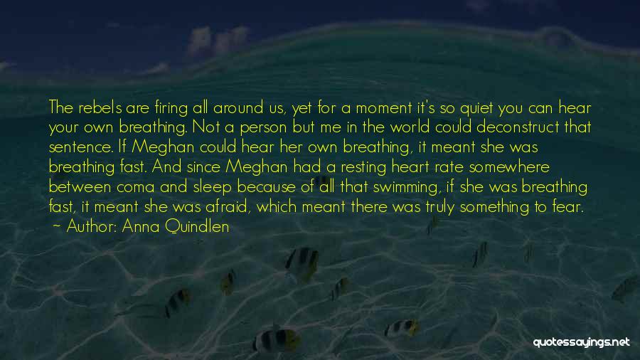 Anna Quindlen Quotes: The Rebels Are Firing All Around Us, Yet For A Moment It's So Quiet You Can Hear Your Own Breathing.