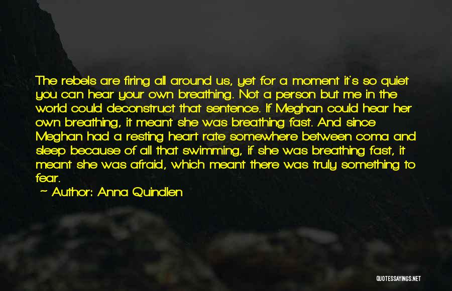 Anna Quindlen Quotes: The Rebels Are Firing All Around Us, Yet For A Moment It's So Quiet You Can Hear Your Own Breathing.