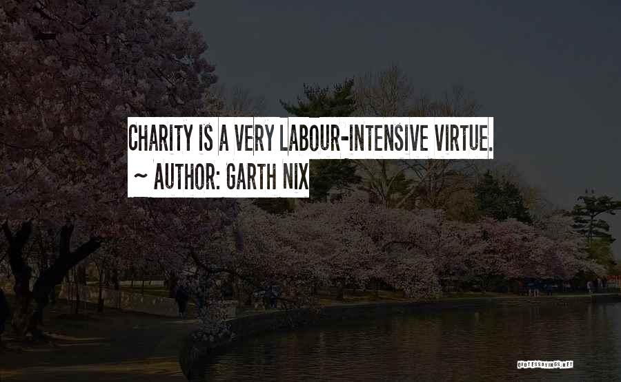 Garth Nix Quotes: Charity Is A Very Labour-intensive Virtue.