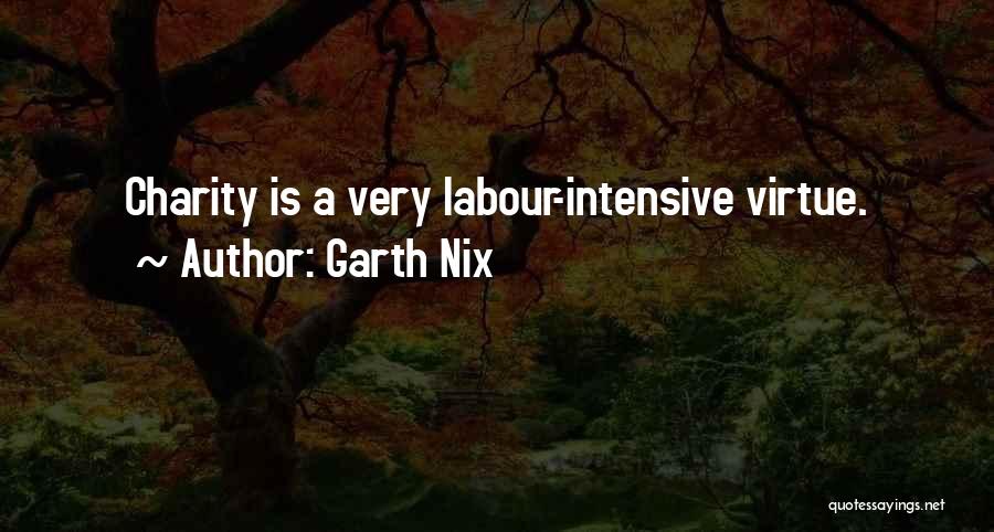 Garth Nix Quotes: Charity Is A Very Labour-intensive Virtue.