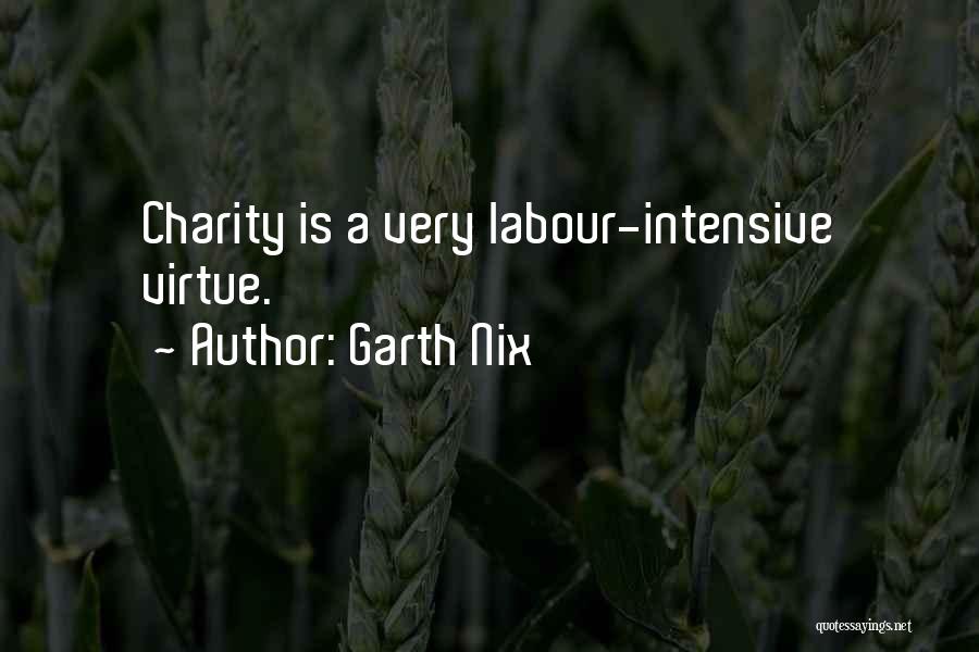 Garth Nix Quotes: Charity Is A Very Labour-intensive Virtue.