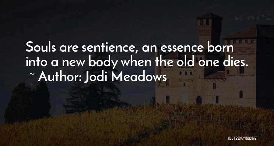 Jodi Meadows Quotes: Souls Are Sentience, An Essence Born Into A New Body When The Old One Dies.