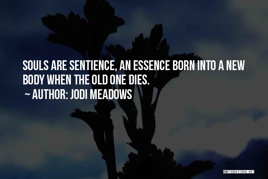 Jodi Meadows Quotes: Souls Are Sentience, An Essence Born Into A New Body When The Old One Dies.