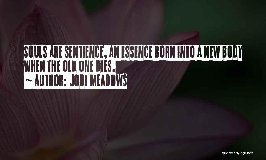 Jodi Meadows Quotes: Souls Are Sentience, An Essence Born Into A New Body When The Old One Dies.