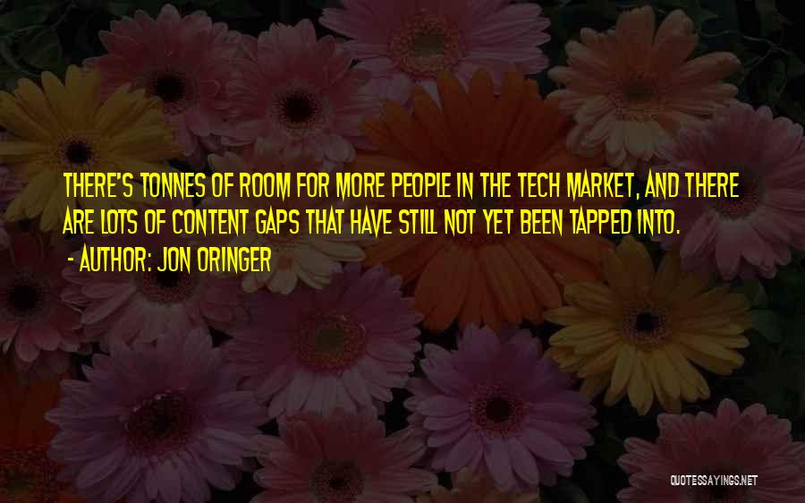 Jon Oringer Quotes: There's Tonnes Of Room For More People In The Tech Market, And There Are Lots Of Content Gaps That Have