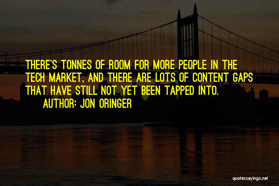 Jon Oringer Quotes: There's Tonnes Of Room For More People In The Tech Market, And There Are Lots Of Content Gaps That Have