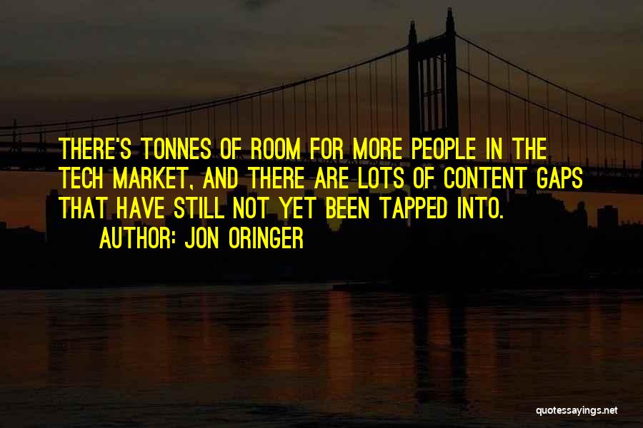 Jon Oringer Quotes: There's Tonnes Of Room For More People In The Tech Market, And There Are Lots Of Content Gaps That Have
