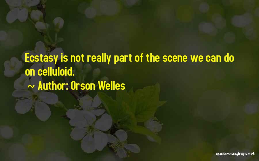 Orson Welles Quotes: Ecstasy Is Not Really Part Of The Scene We Can Do On Celluloid.