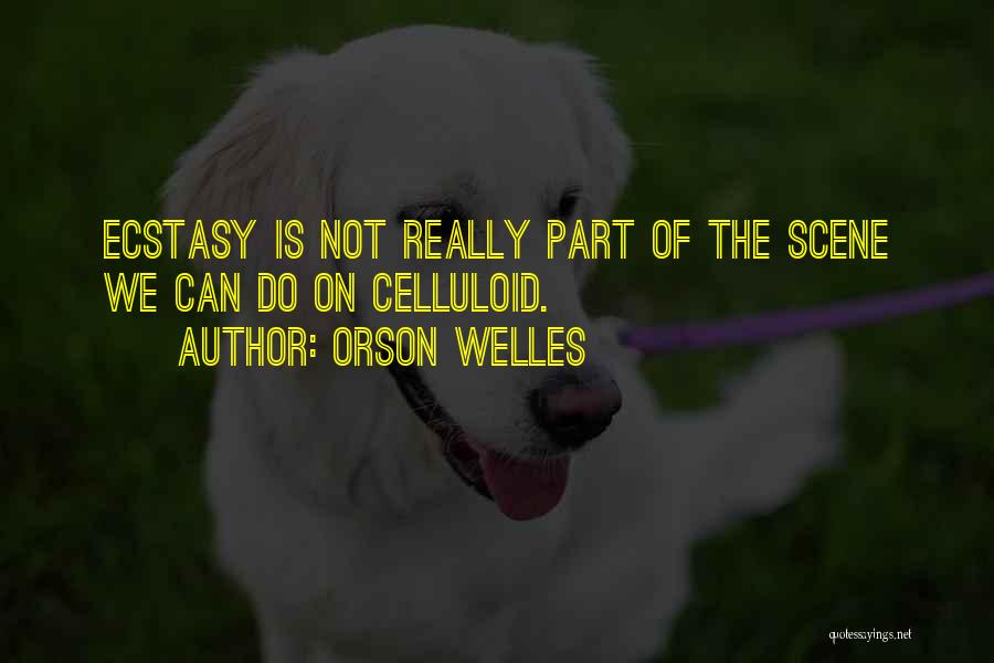 Orson Welles Quotes: Ecstasy Is Not Really Part Of The Scene We Can Do On Celluloid.