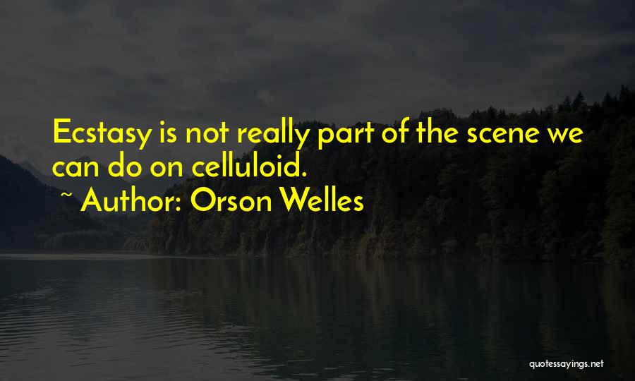 Orson Welles Quotes: Ecstasy Is Not Really Part Of The Scene We Can Do On Celluloid.