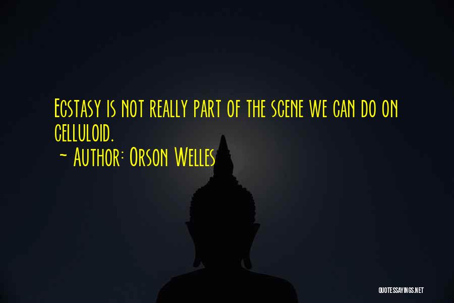 Orson Welles Quotes: Ecstasy Is Not Really Part Of The Scene We Can Do On Celluloid.