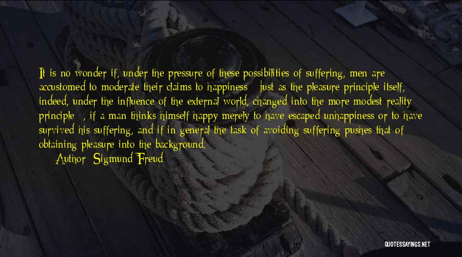 Sigmund Freud Quotes: It Is No Wonder If, Under The Pressure Of These Possibilities Of Suffering, Men Are Accustomed To Moderate Their Claims