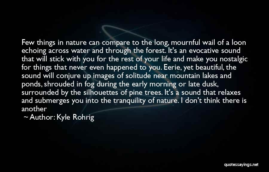 Kyle Rohrig Quotes: Few Things In Nature Can Compare To The Long, Mournful Wail Of A Loon Echoing Across Water And Through The