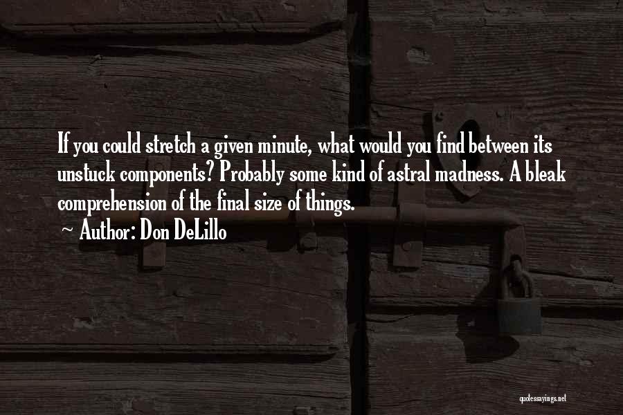 Don DeLillo Quotes: If You Could Stretch A Given Minute, What Would You Find Between Its Unstuck Components? Probably Some Kind Of Astral