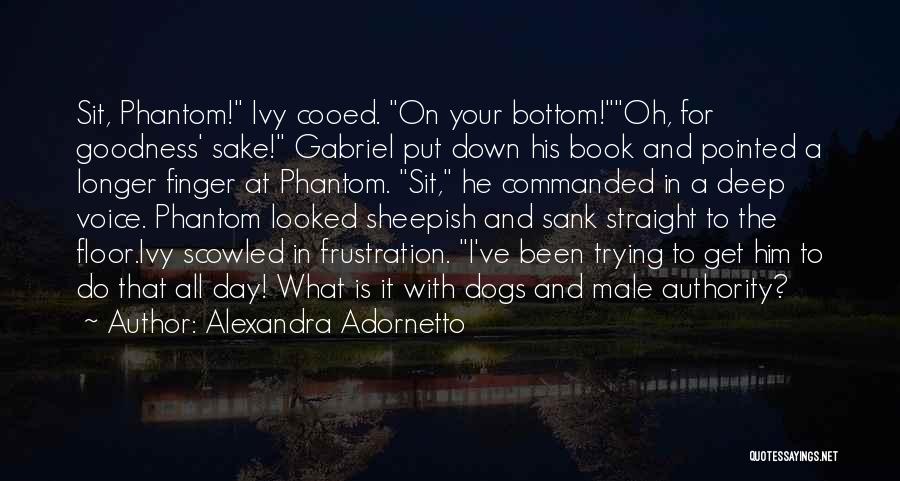 Alexandra Adornetto Quotes: Sit, Phantom! Ivy Cooed. On Your Bottom!oh, For Goodness' Sake! Gabriel Put Down His Book And Pointed A Longer Finger