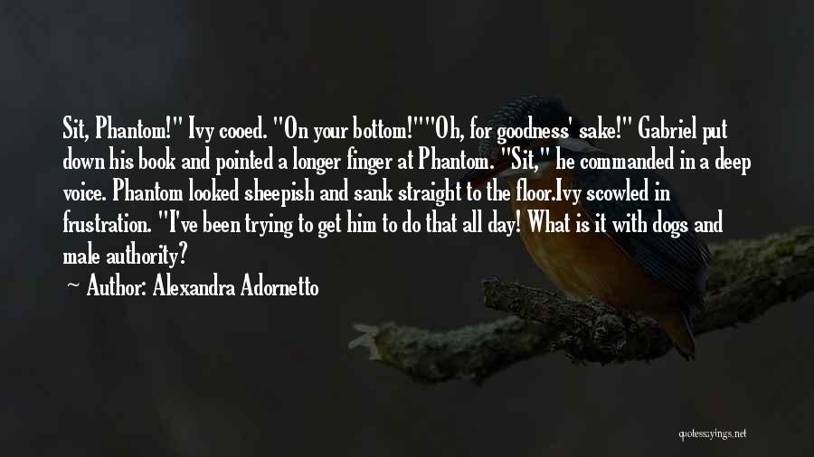 Alexandra Adornetto Quotes: Sit, Phantom! Ivy Cooed. On Your Bottom!oh, For Goodness' Sake! Gabriel Put Down His Book And Pointed A Longer Finger
