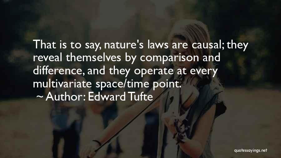 Edward Tufte Quotes: That Is To Say, Nature's Laws Are Causal; They Reveal Themselves By Comparison And Difference, And They Operate At Every