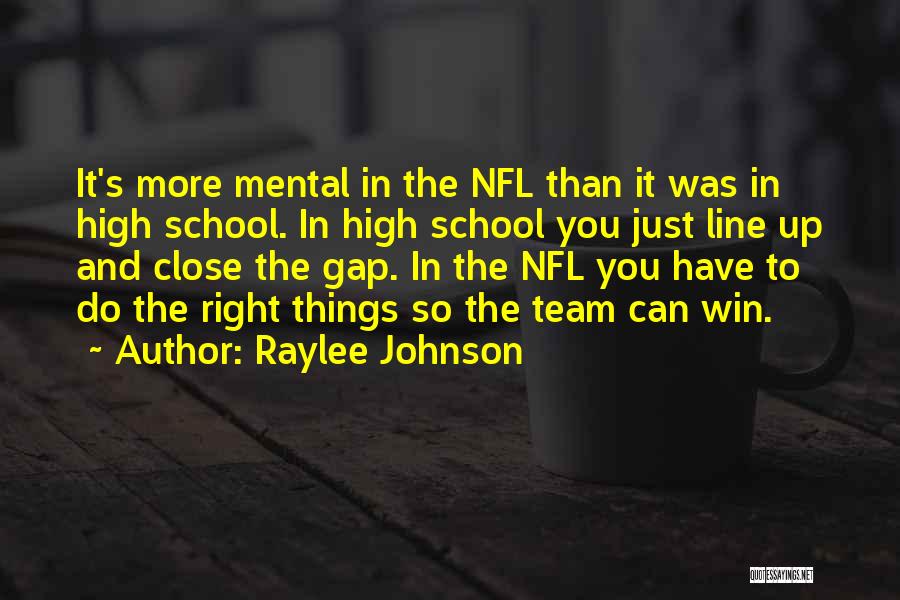 Raylee Johnson Quotes: It's More Mental In The Nfl Than It Was In High School. In High School You Just Line Up And