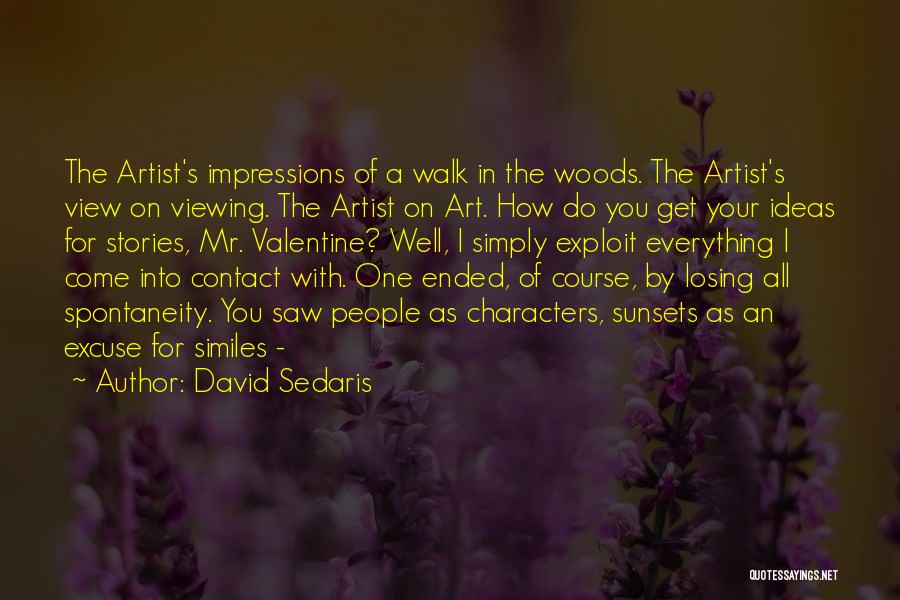 David Sedaris Quotes: The Artist's Impressions Of A Walk In The Woods. The Artist's View On Viewing. The Artist On Art. How Do