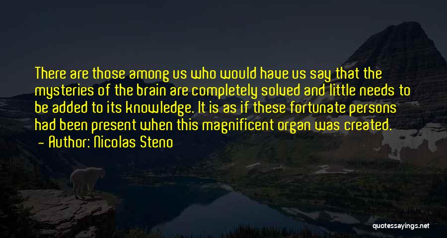 Nicolas Steno Quotes: There Are Those Among Us Who Would Have Us Say That The Mysteries Of The Brain Are Completely Solved And