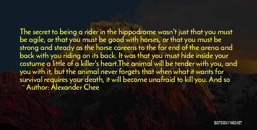 Alexander Chee Quotes: The Secret To Being A Rider In The Hippodrome Wasn't Just That You Must Be Agile, Or That You Must