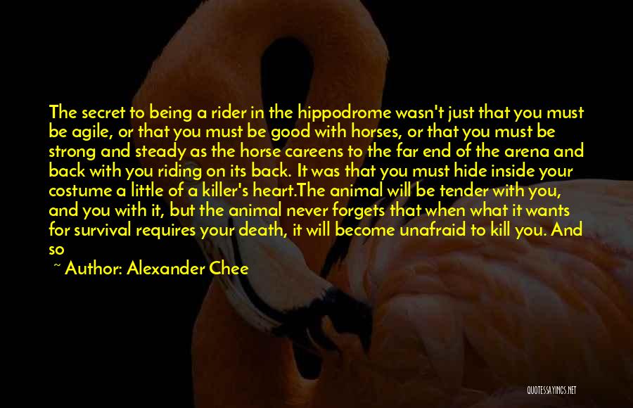 Alexander Chee Quotes: The Secret To Being A Rider In The Hippodrome Wasn't Just That You Must Be Agile, Or That You Must