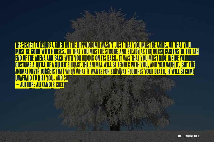 Alexander Chee Quotes: The Secret To Being A Rider In The Hippodrome Wasn't Just That You Must Be Agile, Or That You Must