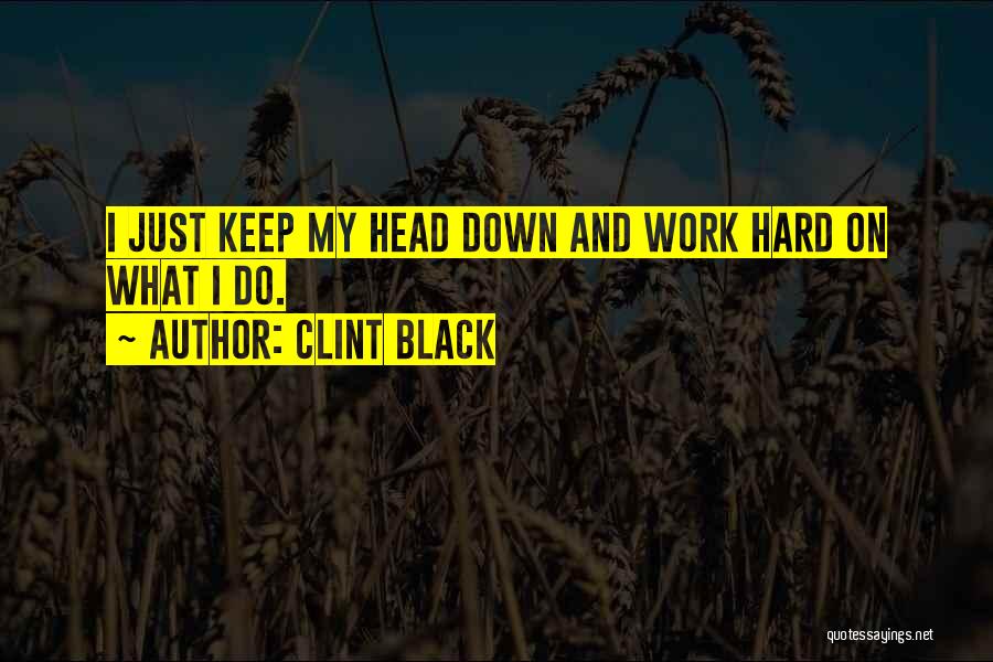 Clint Black Quotes: I Just Keep My Head Down And Work Hard On What I Do.