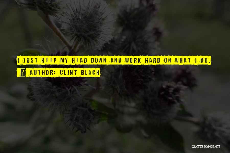 Clint Black Quotes: I Just Keep My Head Down And Work Hard On What I Do.