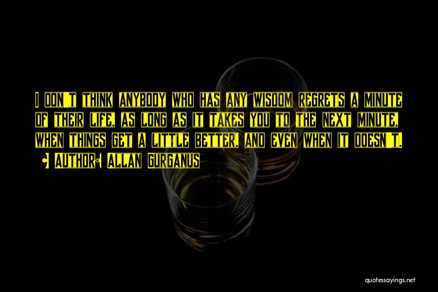 Allan Gurganus Quotes: I Don't Think Anybody Who Has Any Wisdom Regrets A Minute Of Their Life, As Long As It Takes You