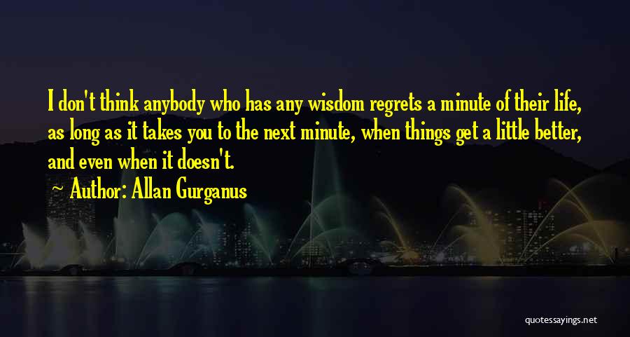 Allan Gurganus Quotes: I Don't Think Anybody Who Has Any Wisdom Regrets A Minute Of Their Life, As Long As It Takes You