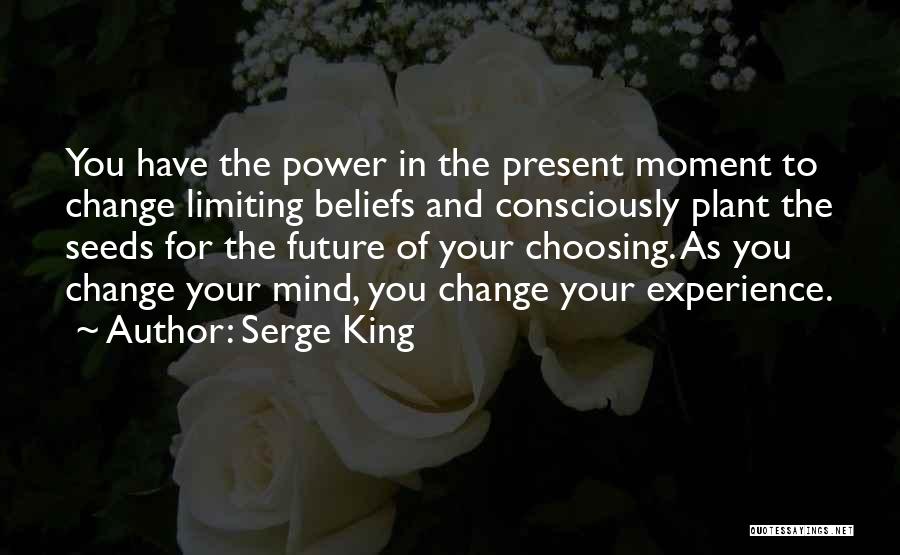 Serge King Quotes: You Have The Power In The Present Moment To Change Limiting Beliefs And Consciously Plant The Seeds For The Future